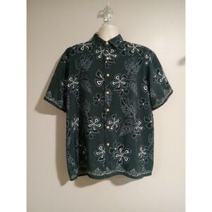 Extreme Gear Men Black Grey White Hawaiian Floral Shortsleeve Shirt Size‎ L
